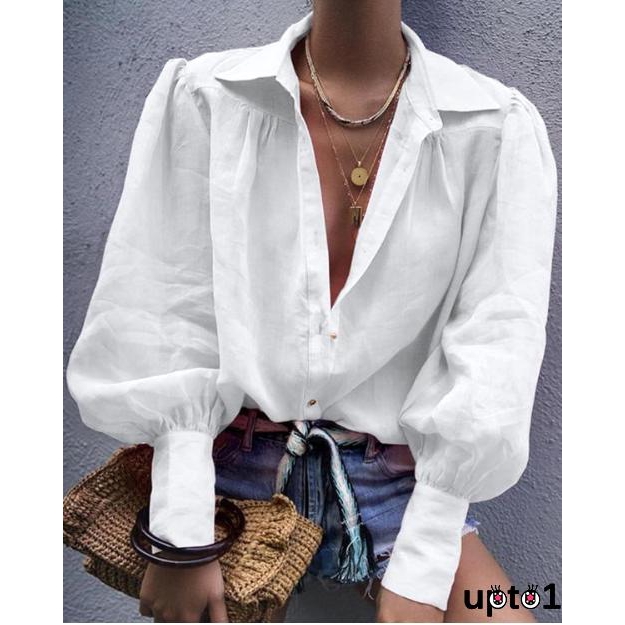 ☀Sun❤2019 New Fashion Women´s Office Button Shirt Clothing Long Sleeve Blouse Sexy V-neck Tops Shirt | BigBuy360 - bigbuy360.vn