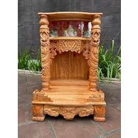 bàn thờ thần tài ông địa có hộp đèn 56 x 88cm,Bàn thờ thần tài ông địa có hộp đèn 56 x 88cm - gỗ xoa