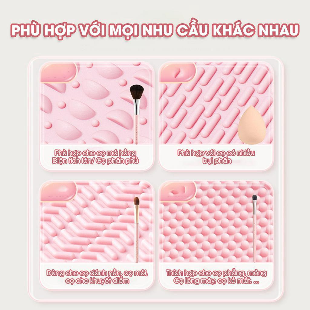 Dụng cụ vệ sinh cọ trang điểm Lokikin gồm lưới phơi khô, chất tẩy rửa, dụng cụ làm sạch cọ