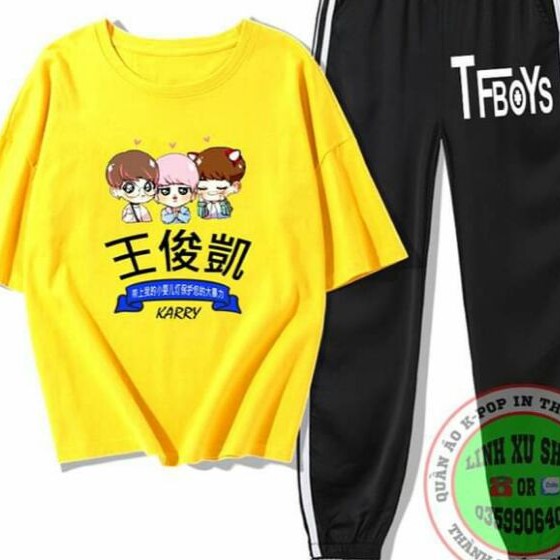 - Quần Áo TFBOYS Tay Lỡ in miến phí theo yêu cầu