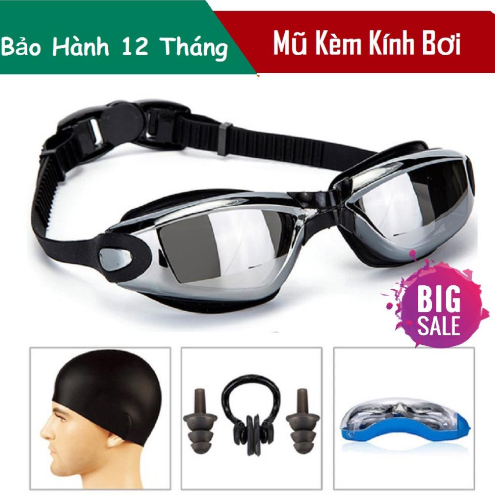 Sét mũ kính bơi - Combo set mũ kèm kính bơi, nút bịt tai,chọn bộ sản phẩm cao cấp, giá rẻ - BẢO HÀNH 1 ĐỔI 1