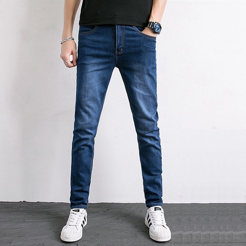 Quần jeans nam Dáng skinny OoKi Quần bò nam ống côn co giãn [40-75KG]
