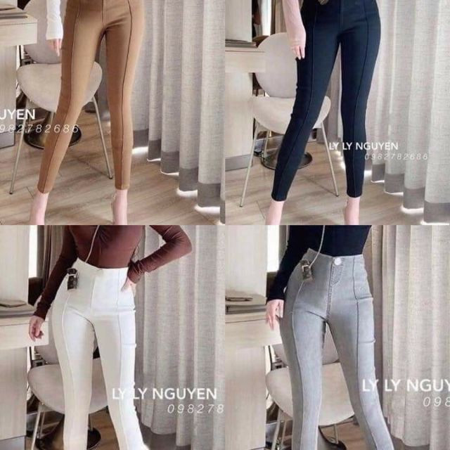 Quần bò giấy đường gân giữa