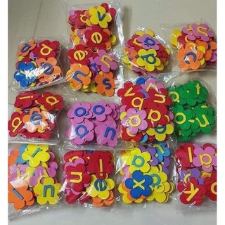 Bộ 29 chữ cái và số từ 1-10 -trang trí, đồ chơi mầm non( mỗi hoa khoãng 7cm)