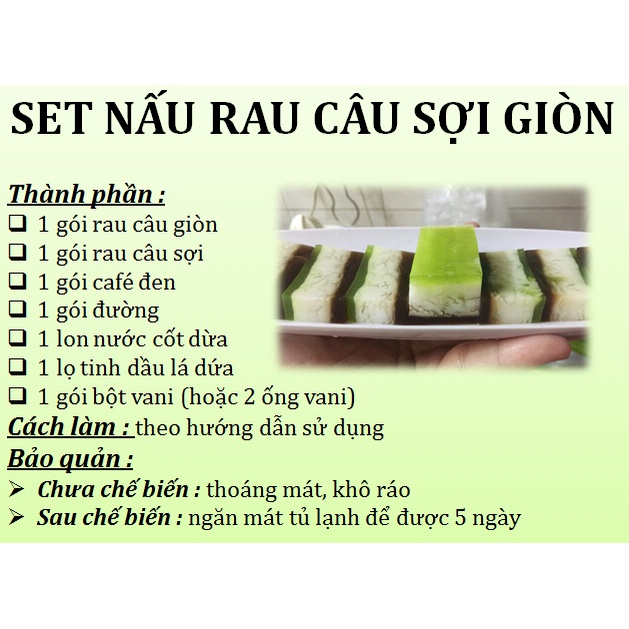 SET NẤU RAU CÂU SỢI GIÒN