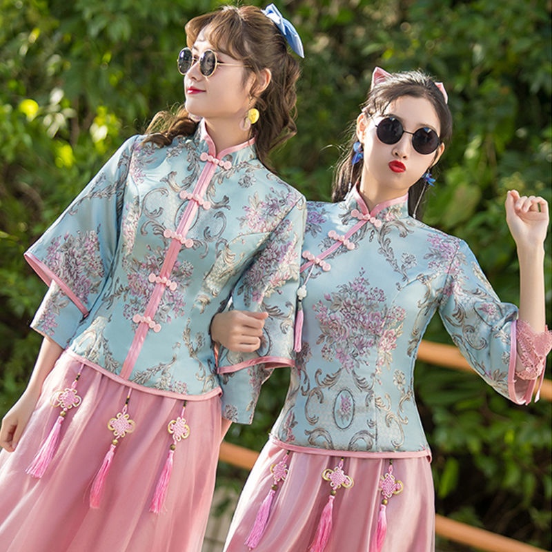 Đầm Phù Dâu Dáng Dài Phong Cách Trung Hoa Thời Trang Mới