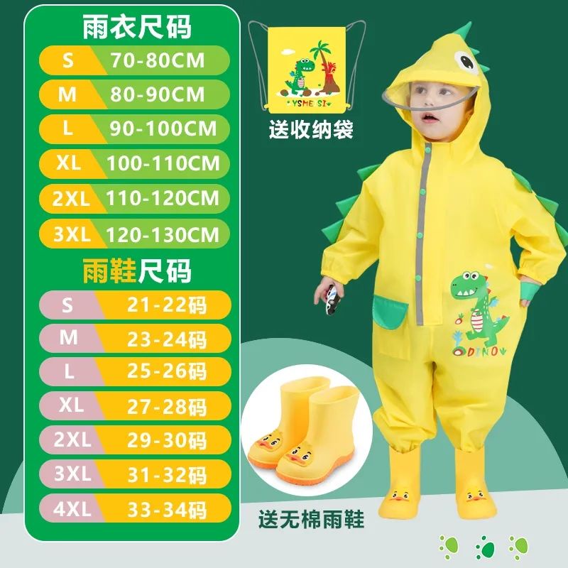 Bộ Áo Mưa Liền Quần Kiểu Hoạt Hình Dễ Thương Cho Bé