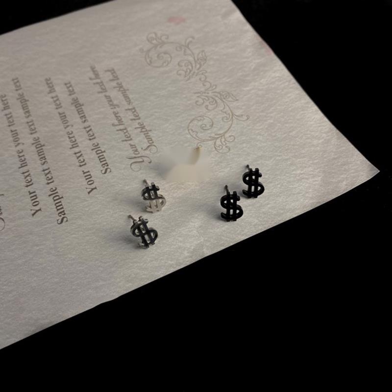 Bông Tai Thép Titan Hình Tờ Tiền Đô La Phong Cách Âu Mỹ Cá Tính