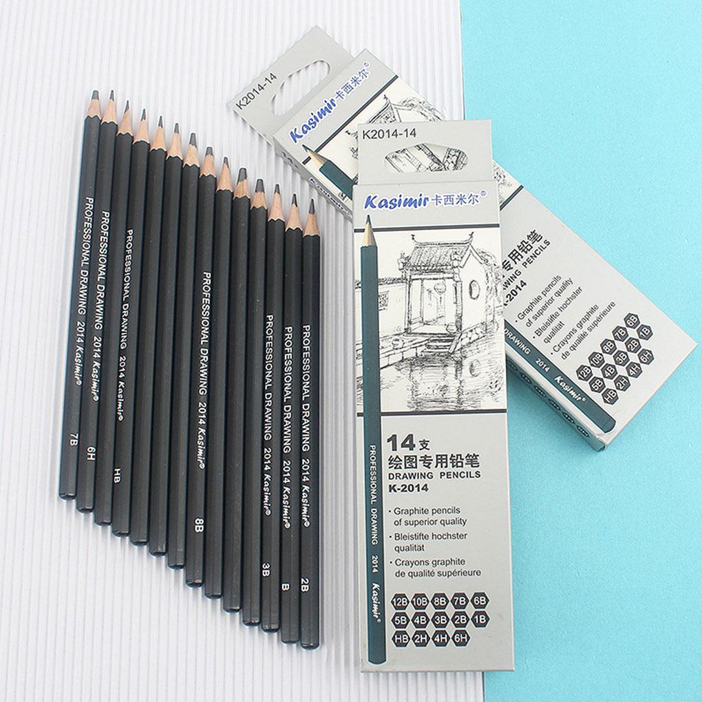 Set 14 Bút Chì Gỗ Đen 12B / - 6H Vẽ Chân Dung Nghệ Thuật Cho Học Sinh