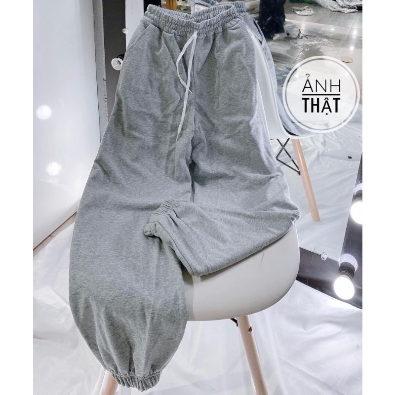 Quần jogger nữ ống rộng thể thao quần tập gym Free size phong cách ulzzang