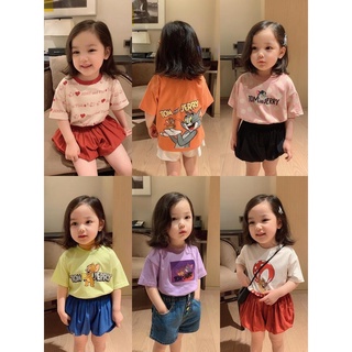 Quần áo trẻ em cho trẻ em Mèo và chuột mùa hè Áo thun ngắn tay