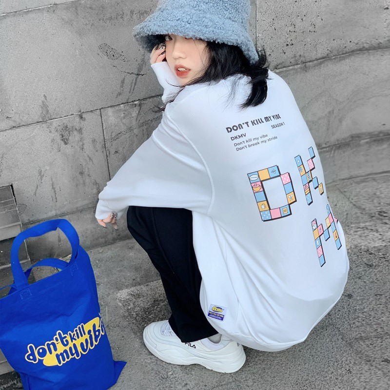 Áo Hoodiekhông cổ Sweater Nữ đáng yêu phong cách Hàn Quốc cá tính, Chất nỉ mã HD32 - Quà tặng ngẫu nhiên DONT KILL MY | BigBuy360 - bigbuy360.vn