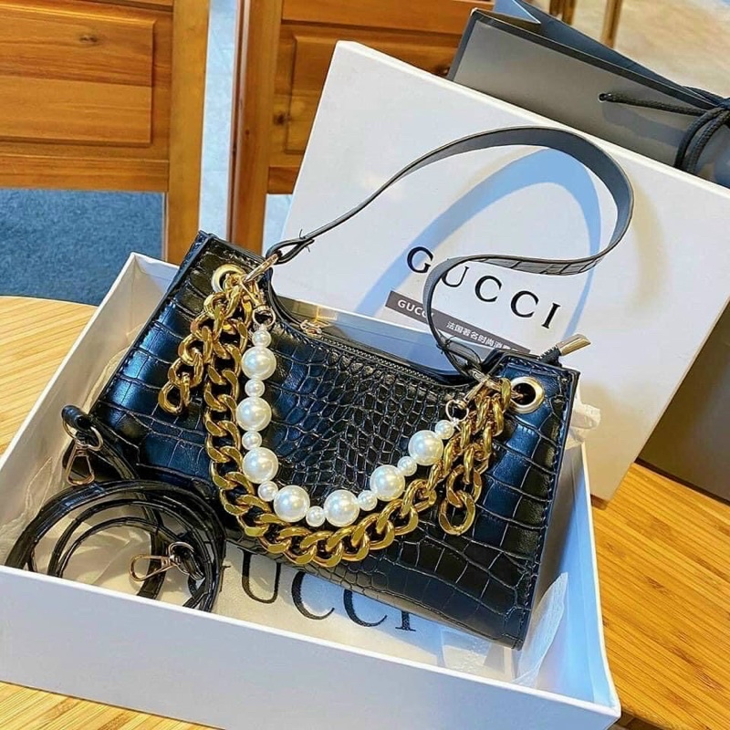 Túi Kẹp Nách Dây Ngọc, Túi Xách Nữ Đeo Chéo Đeo Vai Pha Xích