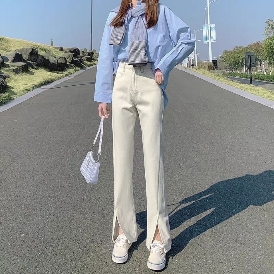 OFF-WHITE Quần Jeans Dài Ống Rộng Xẻ Tà Thời Trang 2021 Cho Nữ | BigBuy360 - bigbuy360.vn