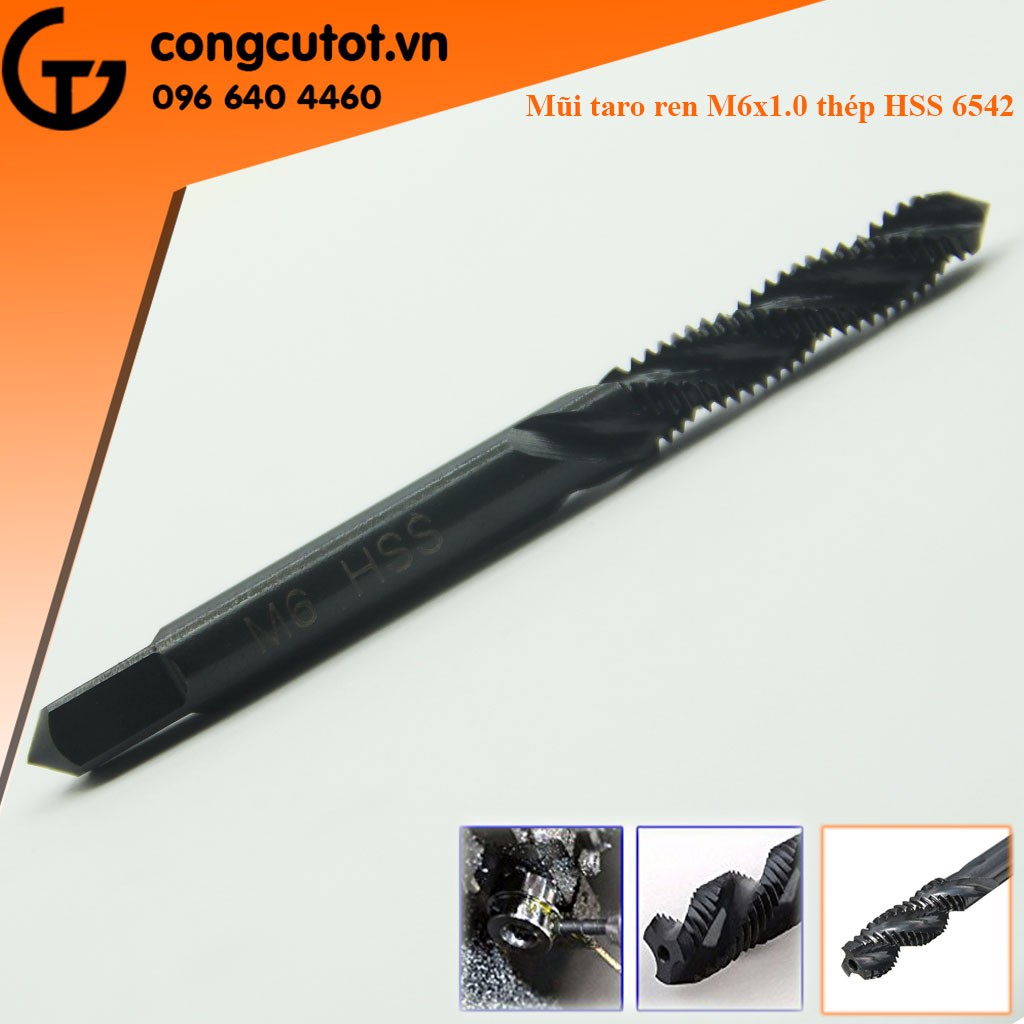 Mũi Taro tay M6 x 1,0 thép HSS 6542