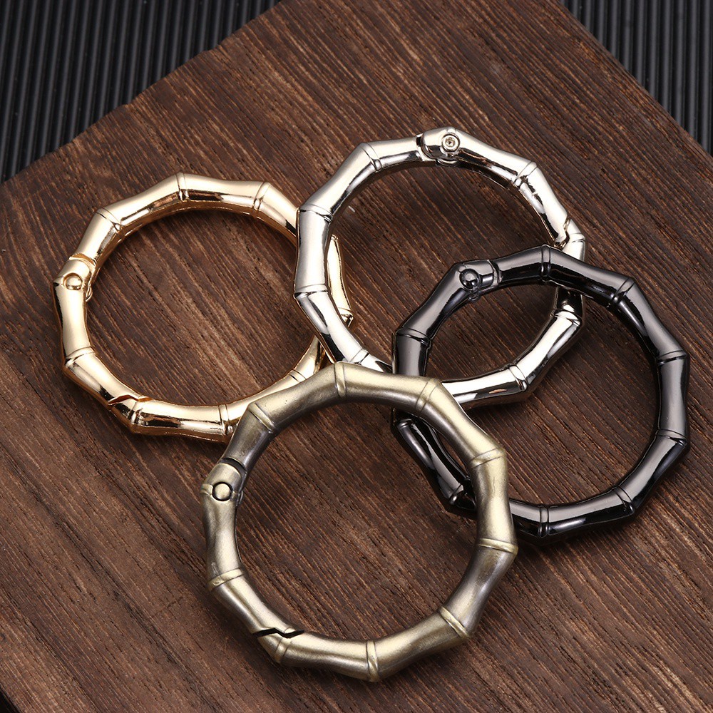 DAPHNE 2.5cm/3.1cm Round Push Trigger Handbags Key Buckles Clips Spring Ring 4 Colors Plated Gate Carabiner Purses Snap Hooks Rings/Multicolor