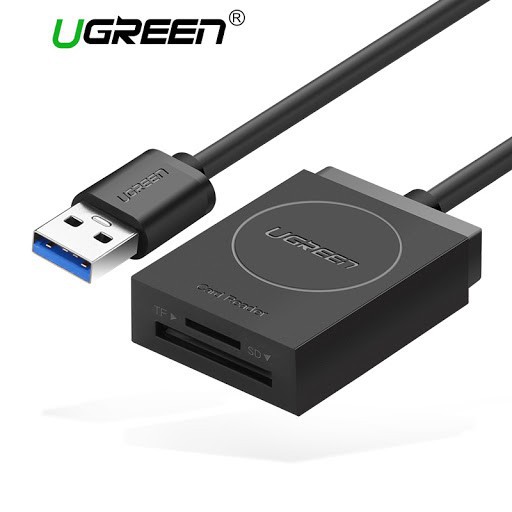 Đầu Đọc Thẻ USB 3.0 hỗ trợ SD/TF Ugreen 20250 - Hàng Chính Hãng