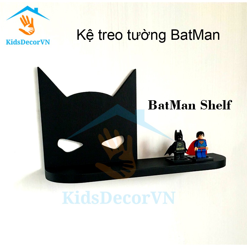 Kệ treo tường trang trí phòng trẻ em BatMan mặt nạ người dơi phong cách bắc âu scandinavia