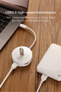Bộ HUB chuyển đổi Type C sang USB 3.0 Baseus Round Box HUB (4 Port USB, Support Hard Disk)