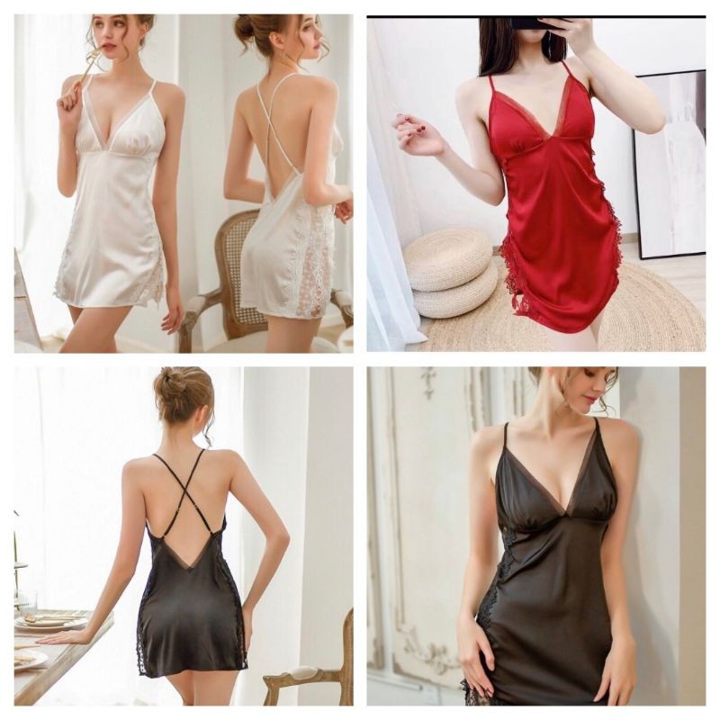 Váy ngủ sexy ❣️FREE SHIP❣️ Váy ngủ sexy cột dây 2 Freesize