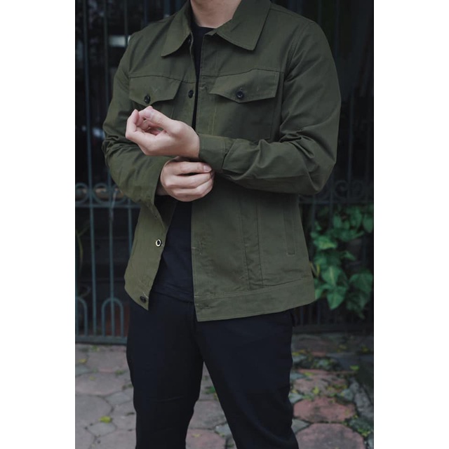 Áo khoác kaki màu sắc tối giản chất đẹp