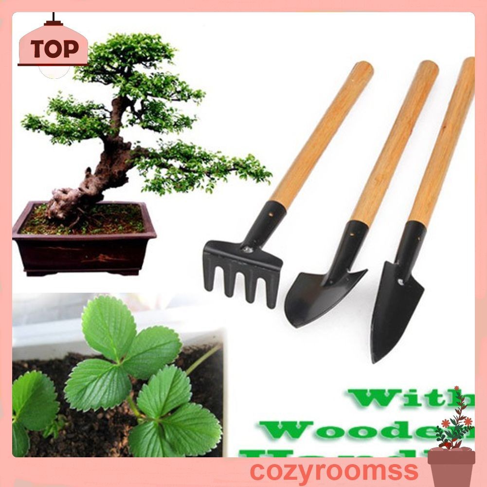Bộ 3 dụng cụ làm vườn mini bằng gỗ