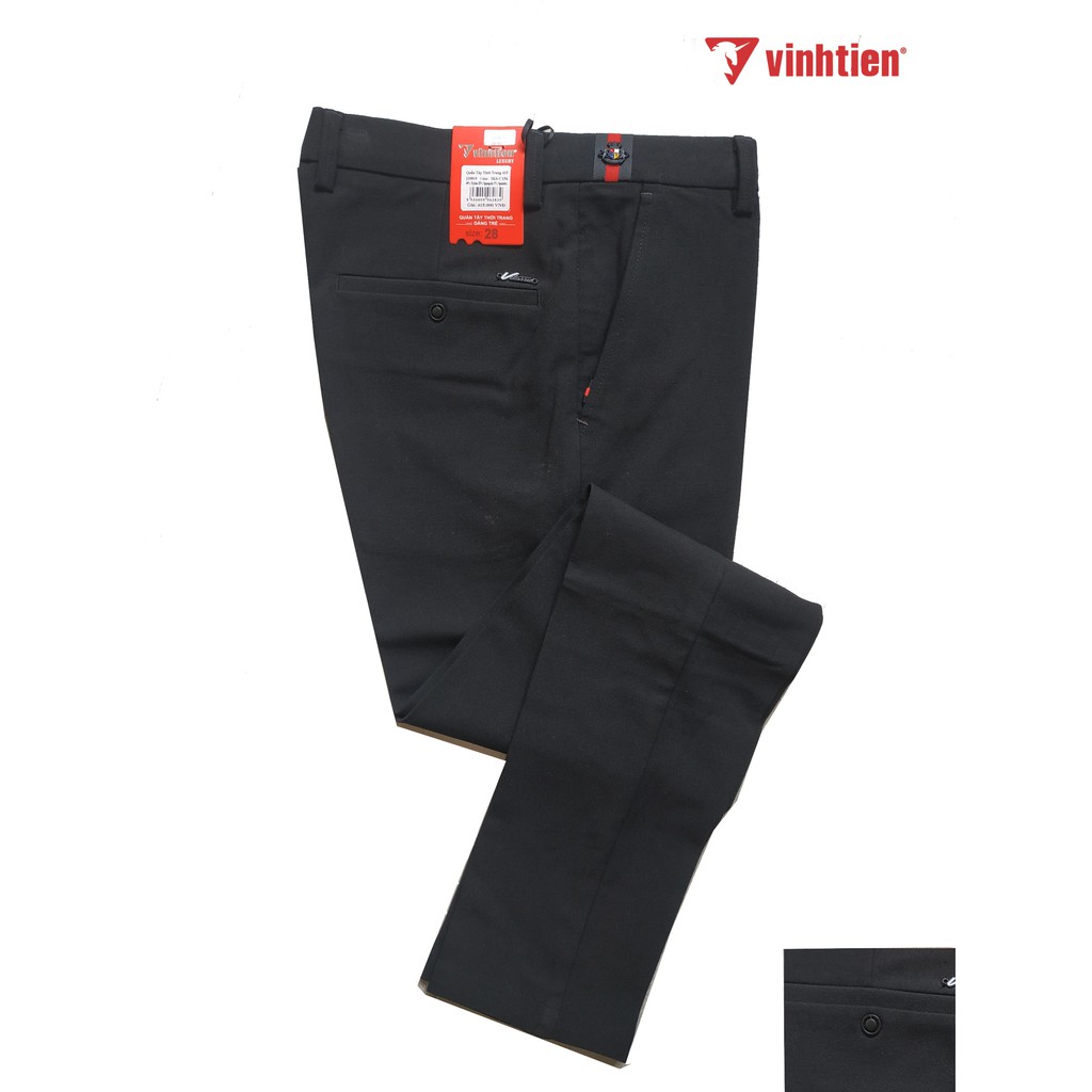 Quần Tây Nam Thời Trang Vĩnh Tiến Co Dãn Nhẹ 4 Chiều Đen Tuyền