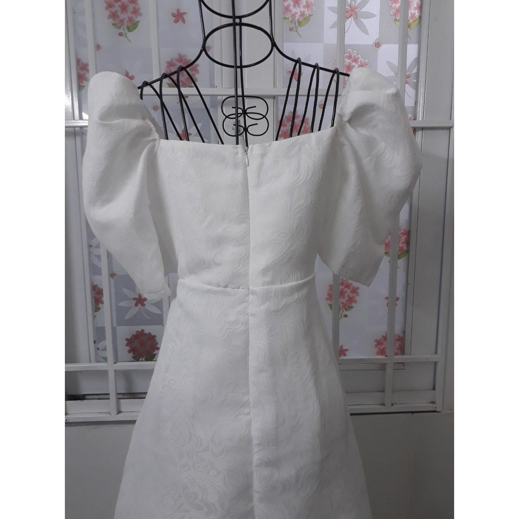 Váy Dự Tiệc Tay Phồng Váy Thiết Kế Cổ Vuông Chất Gấm Đẹp Xuất Sắc Hanaki HNK9935 | BigBuy360 - bigbuy360.vn