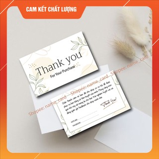 Thiệp cảm ơn khách hàng kích thước 9x5,5 cm dùng cho shop bán hàng