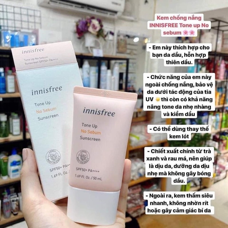 ⚡️Kem chống nắng kiềm dầu nâng tone da #Innisfree  Nâng tone tự nhiên  Che phủ khuyết điểm