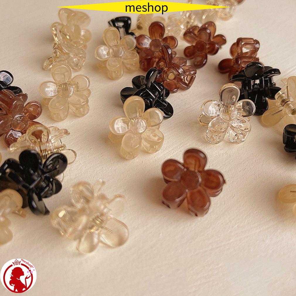 Kẹp tóc càng cua hình hoa bằng nhựa acrylic cỡ nhỏ phong cách Hàn Quốc cho nữ