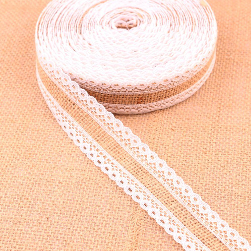 Cuộn 24 Dây Ruy Băng Bằng Vải Bố Tự Nhiên Viền Ren Phong Cách Vintage 1m Edge