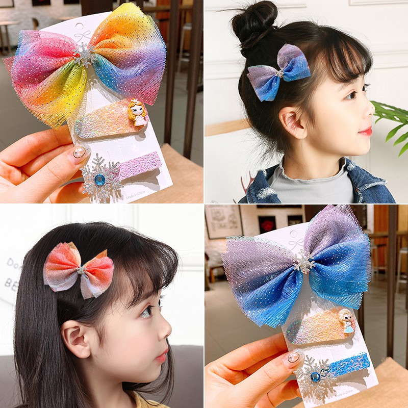 Dây Buộc Tóc Đính Nơ Xinh Xắn Dễ Thương Cho Bé Gái