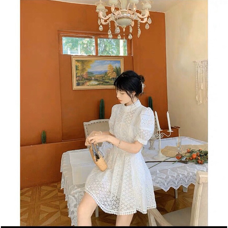 ĐẦM REN ĐỤC LỖ HỞ NƠ LƯNG