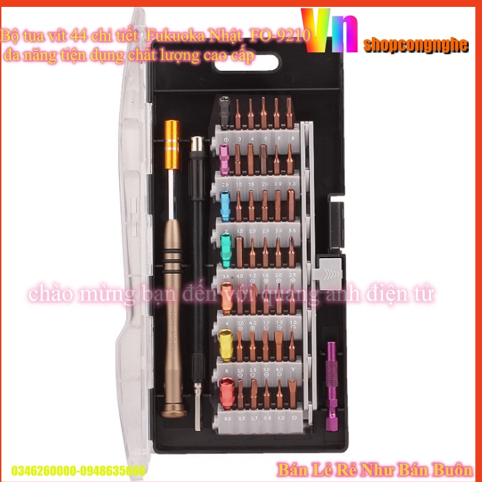 Bộ tua vít 44 chi tiết Fukuoka Nhật FO-9210 đa năng tiện dụng chất lượng cao cấp