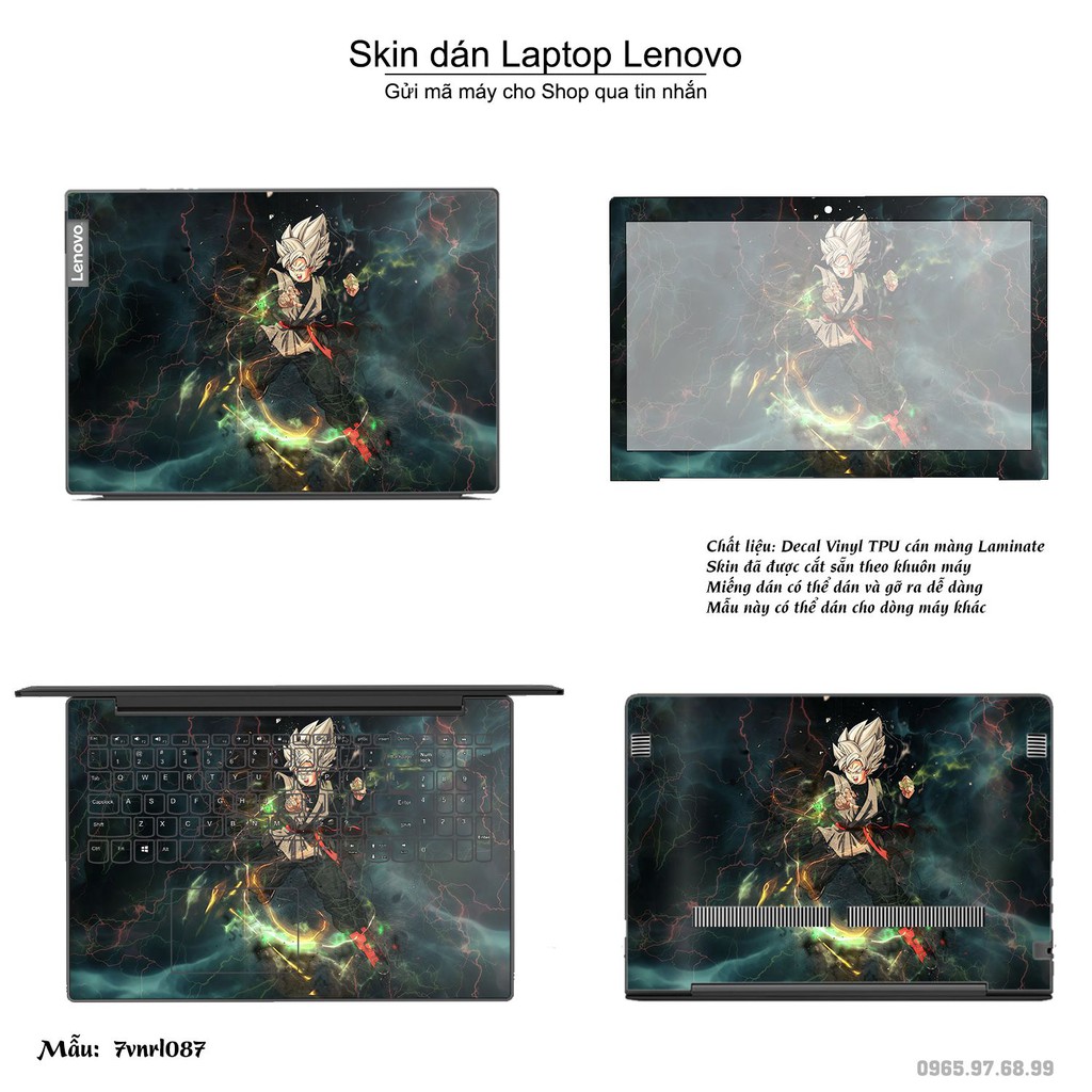 Skin dán Laptop Lenovo in hình Dragon Ball (inbox mã máy cho Shop)