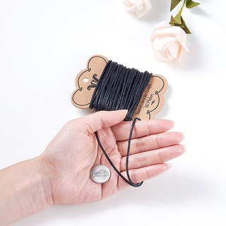 Ready Stock 10m Black Cotton Polyester Waxed Cord Macrame String Linen Thread Wire