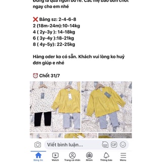 Set 2 bộ chấm bi vàng trắng cho bé