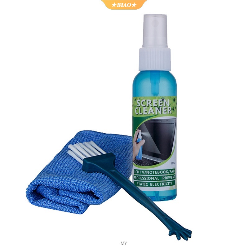 Set 1 Dung Dịch Vệ Sinh Màn Hình Laptop/Điện Thoại/iPad/Kính/Mắt Kính/Nhà Cửa + Bàn Chải Vệ Sinh Màn Hình