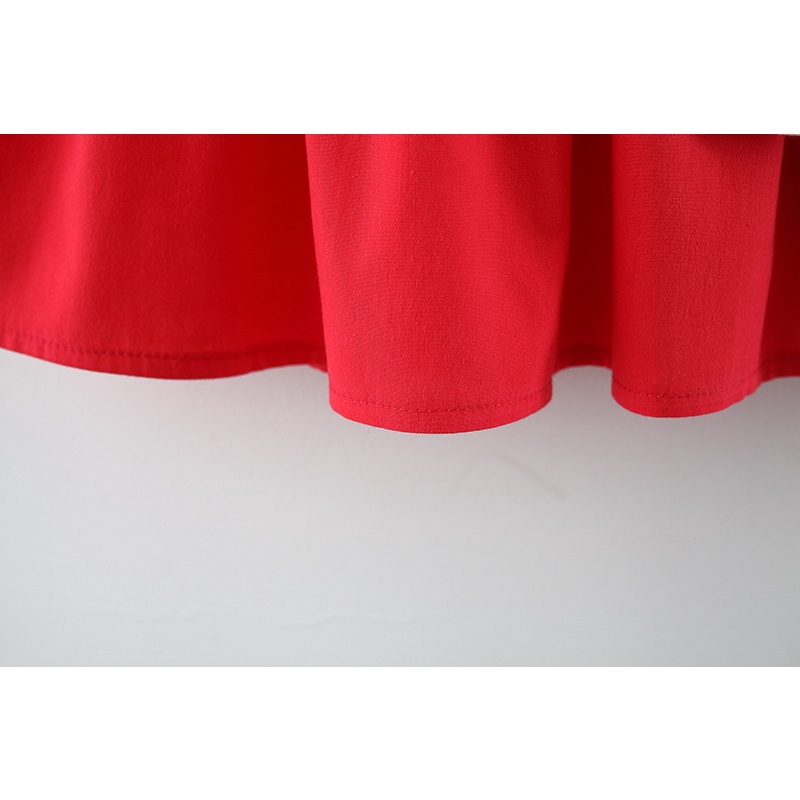 Đầm Cotton Màu Trơn Họa Tiết Thỏ Và Hoa Dễ Thương Cho Bé Gái