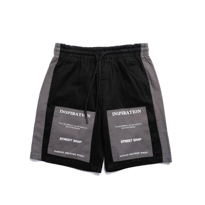 Quần short đen line xám - ẢNH THẬT