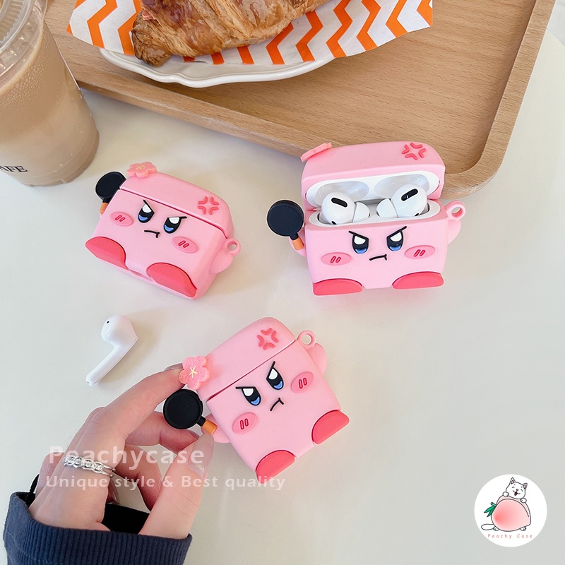 Vỏ Bảo Vệ Hộp Sạc Tai Nghe Airpods 1 2 Pro Air Pod 3 Bluetooth Không Dây Bằng Silicon Hình Angry Kirby Dễ Thương