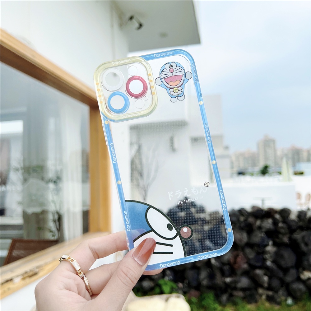 Ốp điện thoại mềm trong suốt hình Doraemon cho Samsung A72 4G 5G J2 Prime Note 20 Plus S21 S30 Plus Ultra