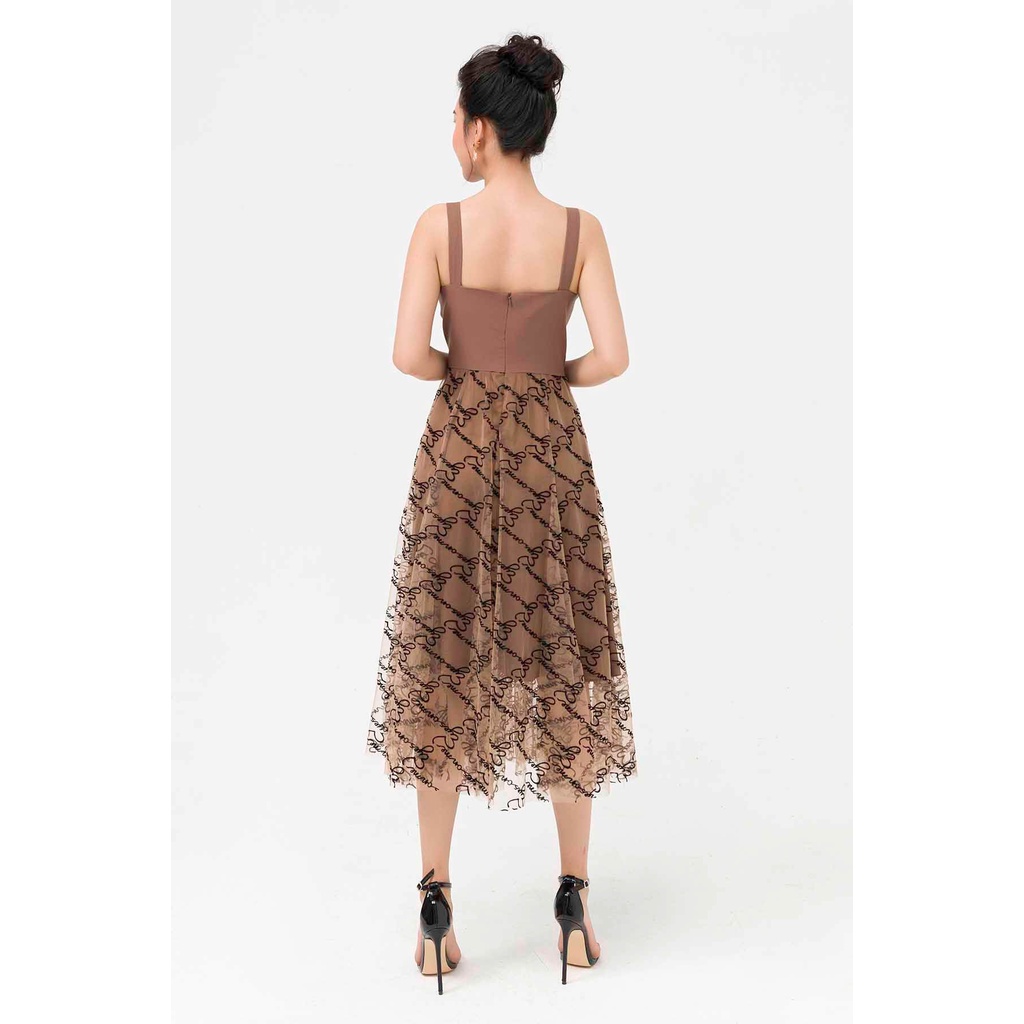 Đầm Dạ Hội SHE'S BACK Cúp Ngực Tùng Lưới Xòe S63L20Q063