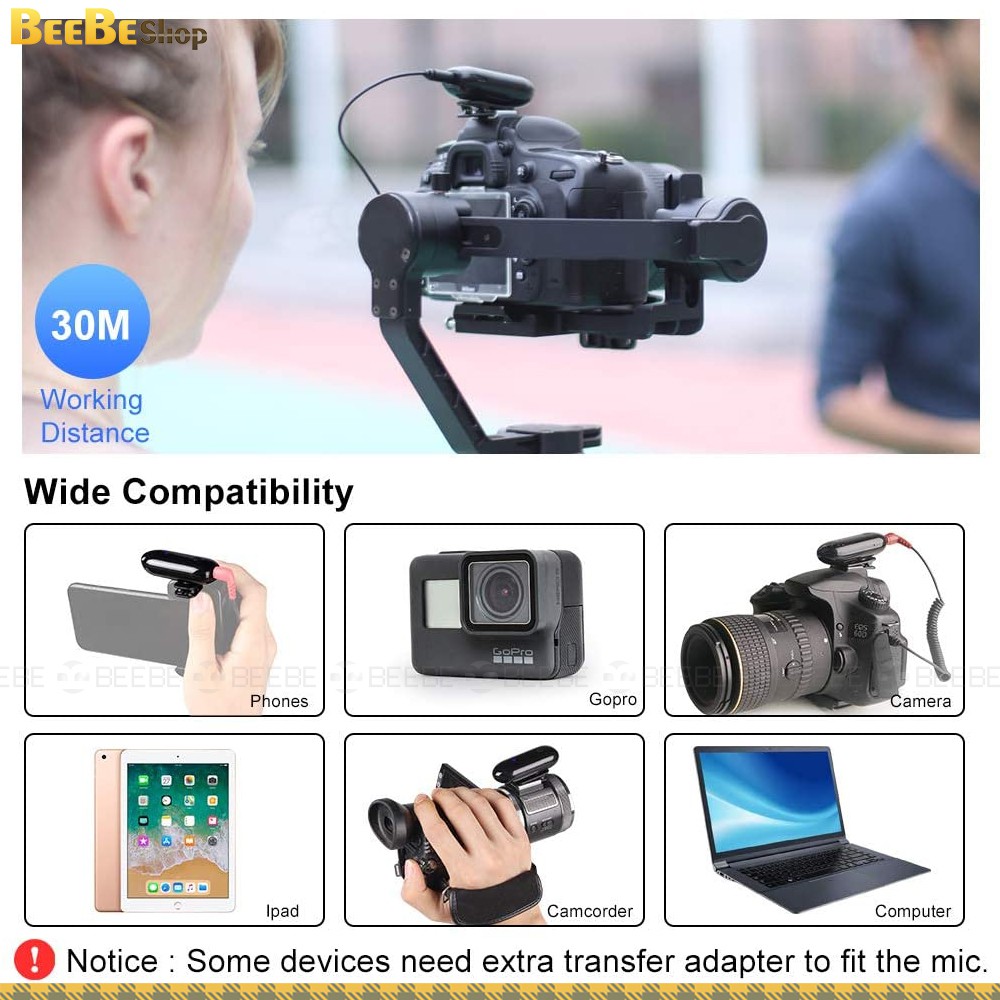 LENSGO LWM 318C - Micro Không Dây Thu Âm Cho Điện Thoại, Máy Ảnh Cho Vlogger, Phỏng Vấn (Sóng UHF)