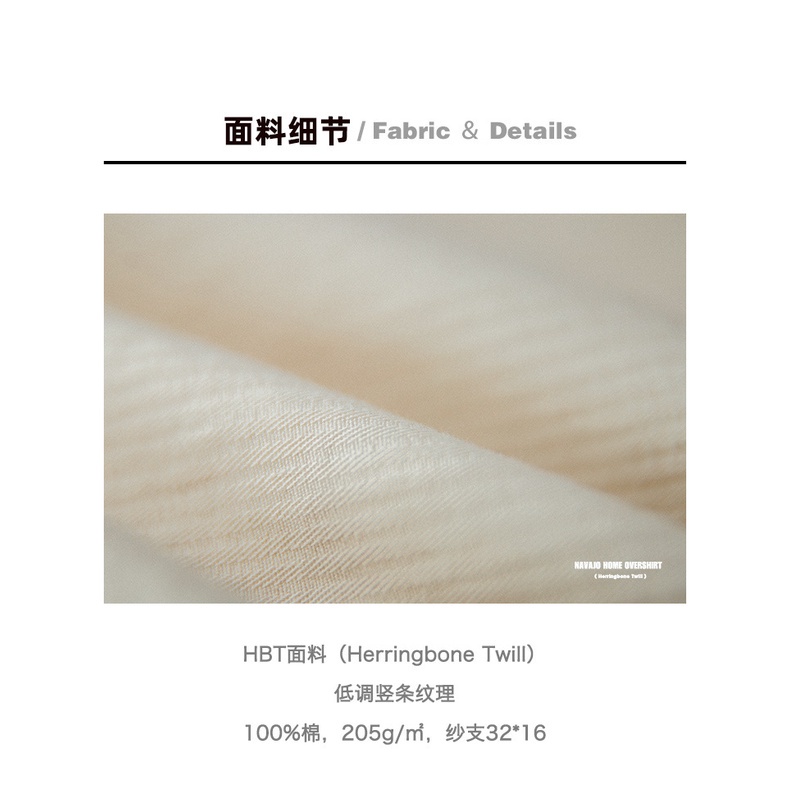 Áo sơ mi nam Maden tay dài thêu vật tổ Ấn Độ có túi gia công máy retro Nhật màu off-white