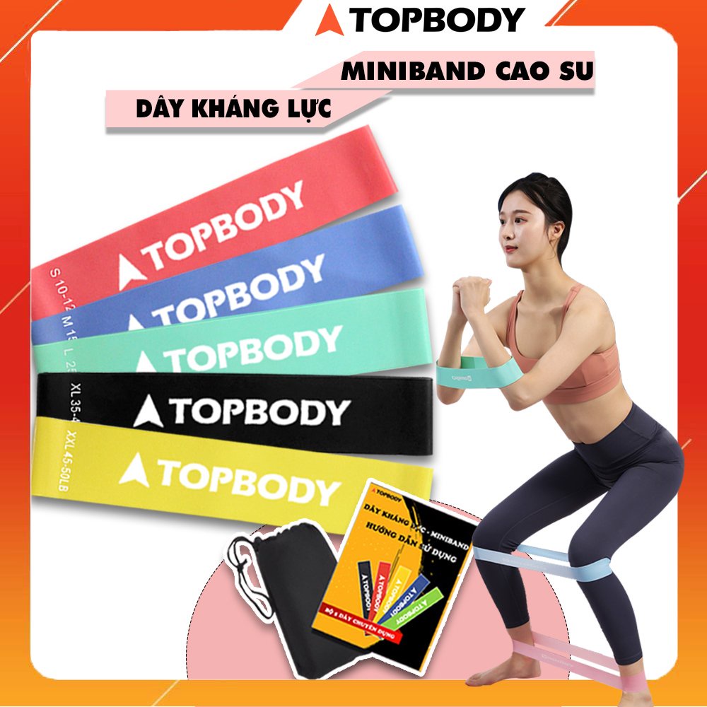 Dây kháng lực tập gym, dây miniband tập mông đùi TOPBODY