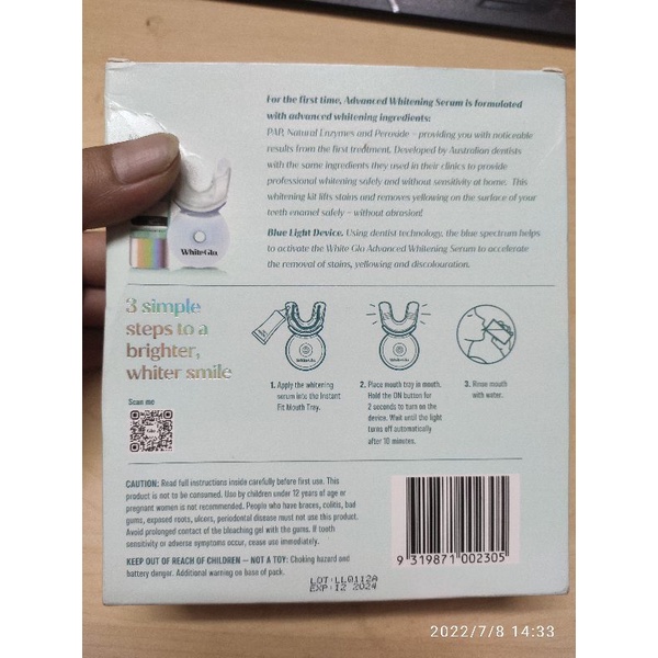 Bộ làm trắng răng White Glo White Accelerator Blue Light Teeth Úc