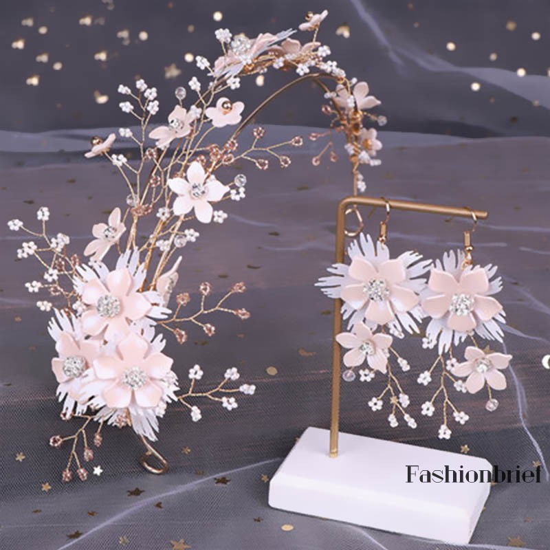 Set phụ kiện đính hạt pha lê thời trang dành cho cô dâu