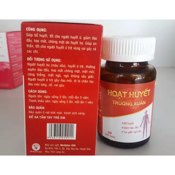 HOẠT HUYẾT TRƯỜNG XUÂN – Hỗ trợ bổ huyết, giảm đau đầu, chóng mặt, giúp an thần